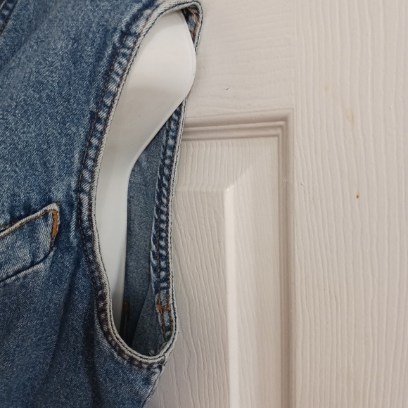 Denim Romper Skort Sleeveless Pockets Size 9/10 Med 80s READ - Picture 5 of 12